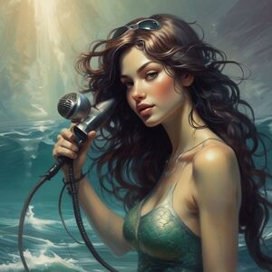 Mystical Ocean Art Print with Green and Blue Hues 8x10